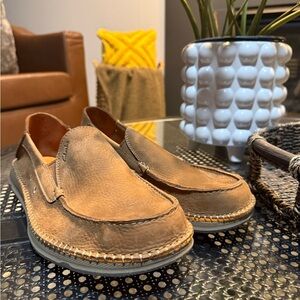 Clarks Men's Gorsky Free Cola Brown Suede Moccasin Slip-Ons size 13